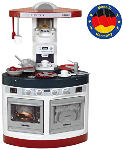 Theo Klein 9254 Triángulo de cocina Miele I Con muchos accesorios I Placa de cocción y máquina de café expreso con...