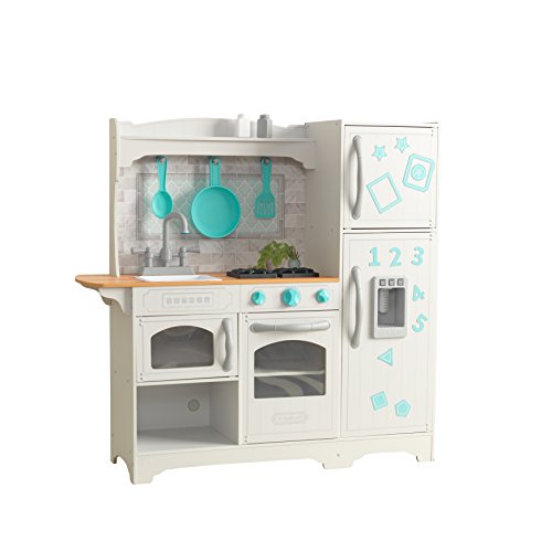KidKraft 53424 Cocina de juguete Countryside de madera para niños con frigorífico magnético, dispensador de hielo de...